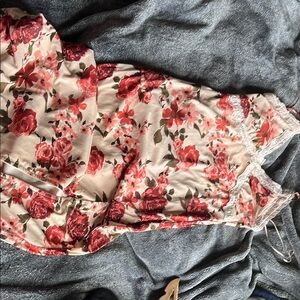 Jessica Simpson Floral Maxi Dress - Pink and Cream